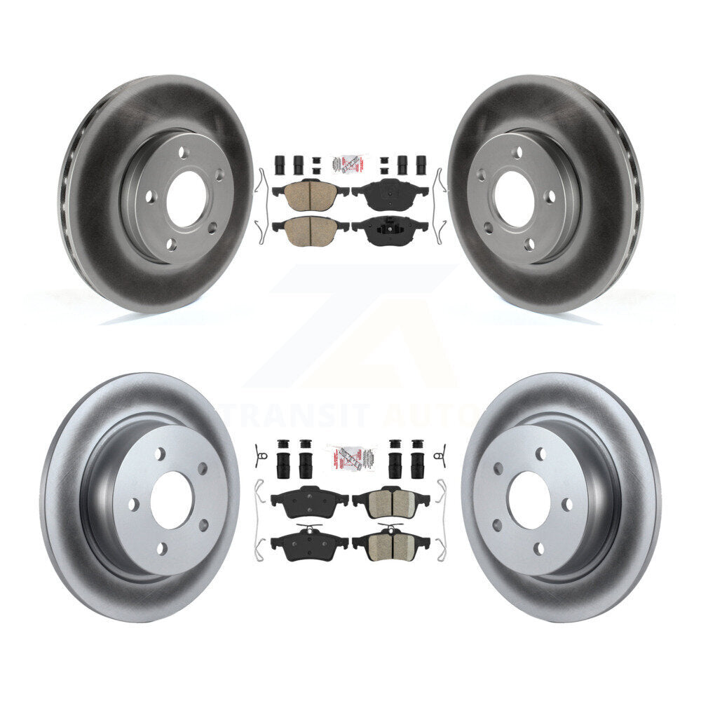 Kit de plaquettes en céramique avant et arrière et de rotors de frein à disque revêtus pour Ford C-Max