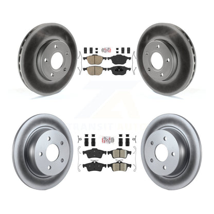 Kit de plaquettes en céramique avant et arrière et de rotors de frein à disque revêtus pour Ford C-Max