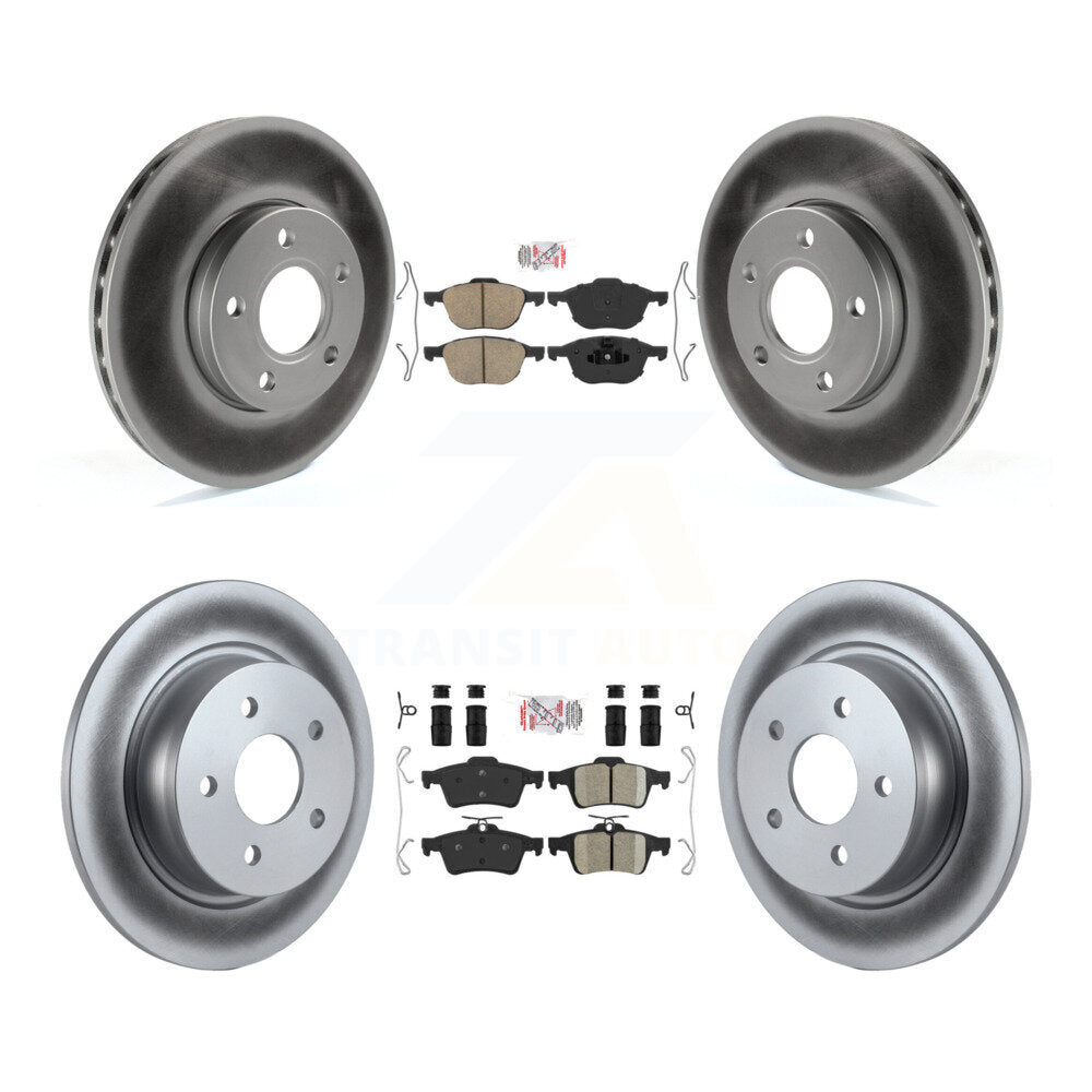 Kit de plaquettes en céramique avant et arrière et de rotors de frein à disque revêtus pour Ford C-Max