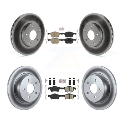 Kit de plaquettes en céramique avant et arrière et de rotors de frein à disque revêtus pour Ford C-Max