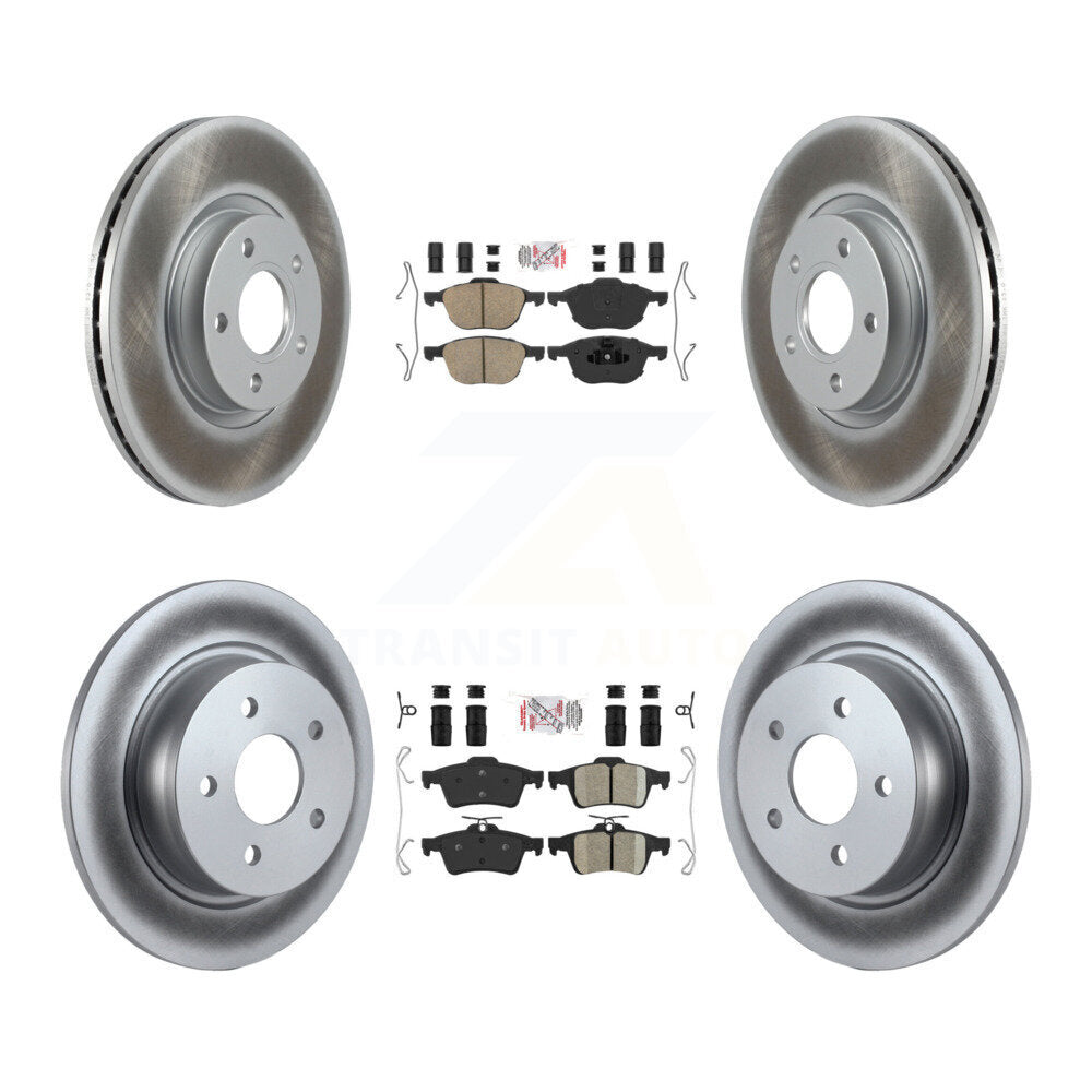 Kit de plaquettes en céramique avant et arrière et de rotors de frein à disque revêtus pour Ford Escape c-max