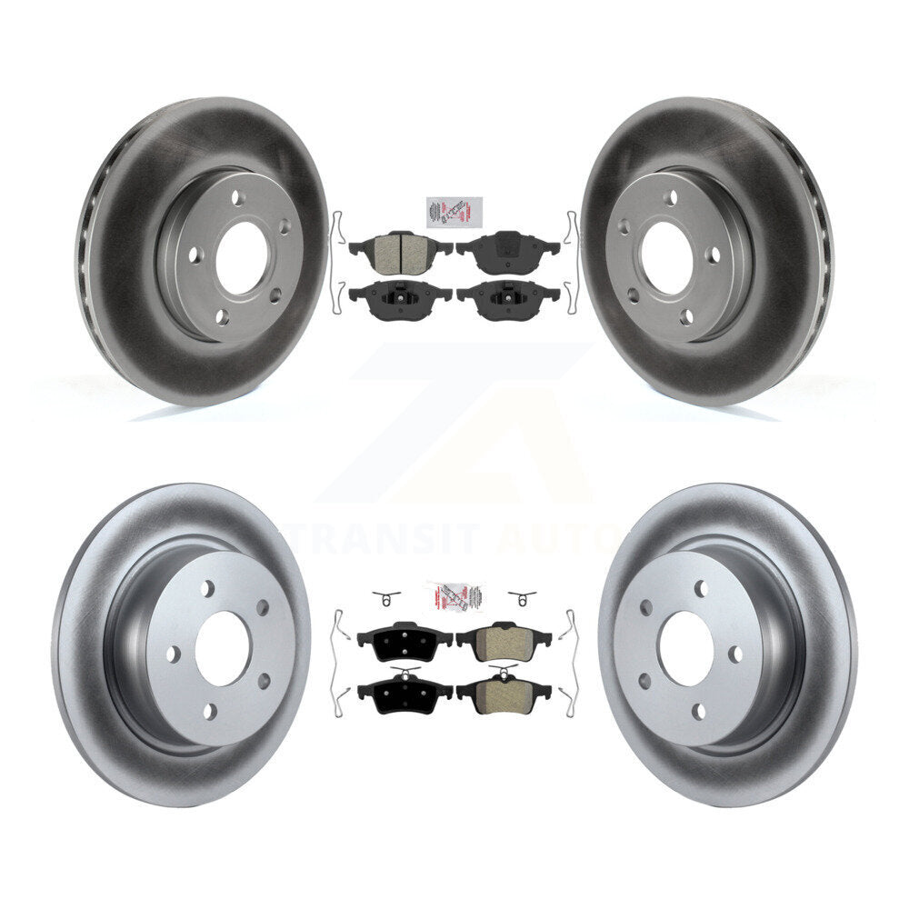 Kit de plaquettes semi-métalliques avant et arrière et de rotors de frein à disque revêtus pour Ford C-Max