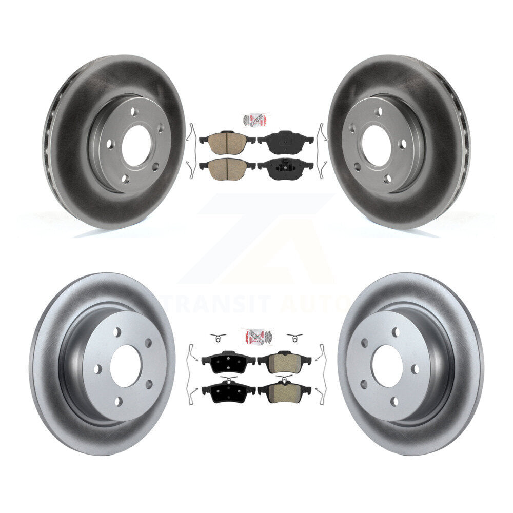 Kit de rotors de frein à disque recouverts de plaquettes semi-métalliques avant et arrière en céramique pour Ford C-Ma
