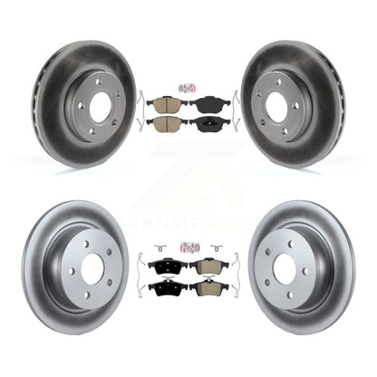 Kit de rotors de frein à disque recouverts de plaquettes semi-métalliques avant et arrière en céramique pour Ford C-Ma