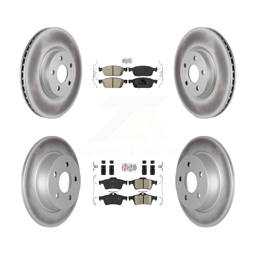 Kit de plaquettes en céramique avant et arrière et de rotors de frein à disque revêtus pour Ford Transit Connect