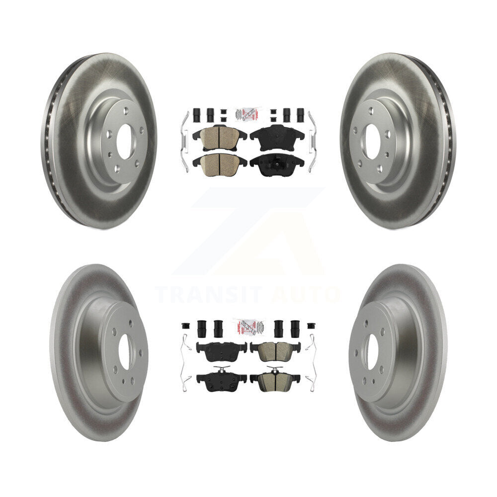 Kit de disques de frein avant et arrière semi-métalliques avec revêtement en céramique, pour Ford Fusion MK