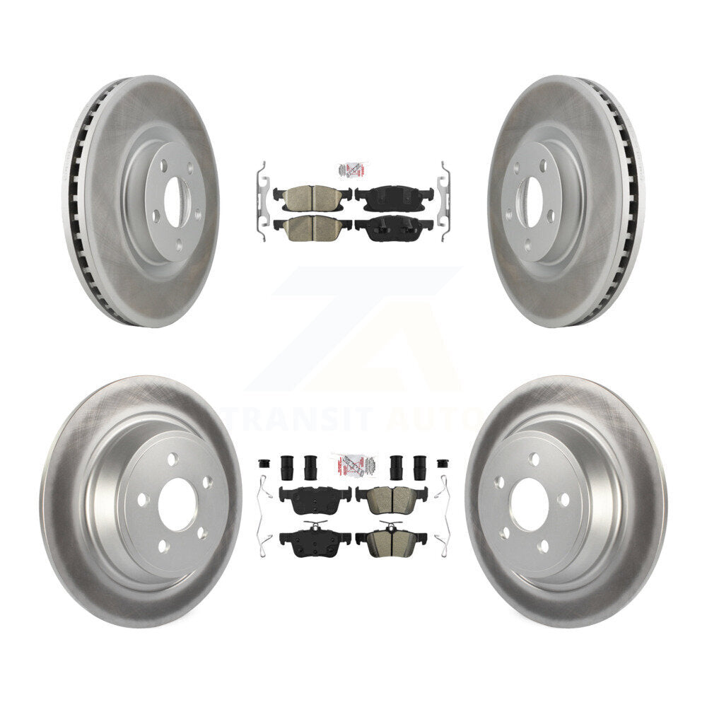 Kit de plaquettes semi-métalliques avant et arrière en céramique et rotor de frein à disque revêtu pour Ford Edge