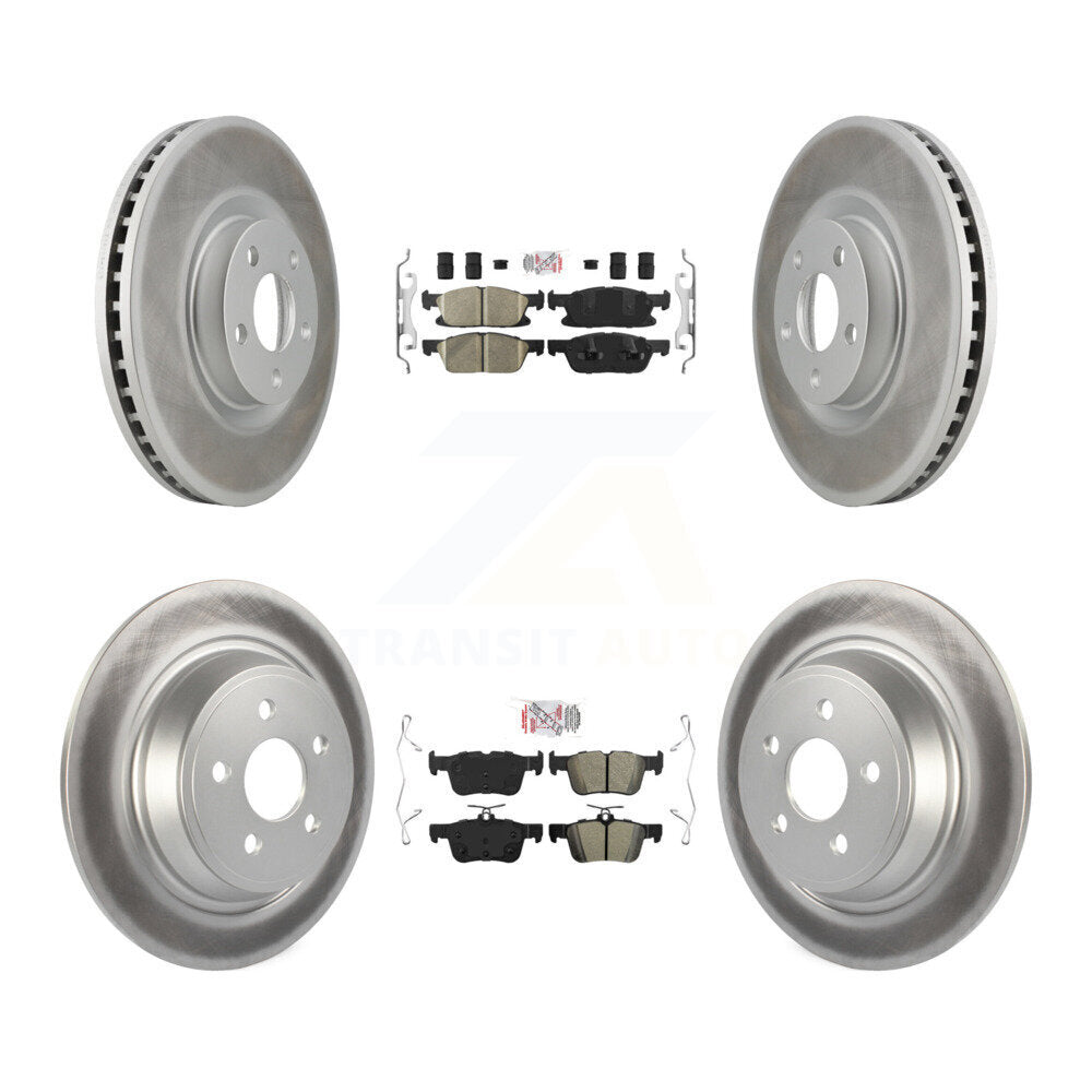 Kit de plaquettes semi-métalliques avant et arrière en céramique et rotor de frein à disque revêtu pour Ford Edge