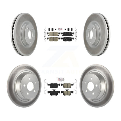 Kit de plaquettes semi-métalliques avant et arrière en céramique et rotor de frein à disque revêtu pour Ford Edge