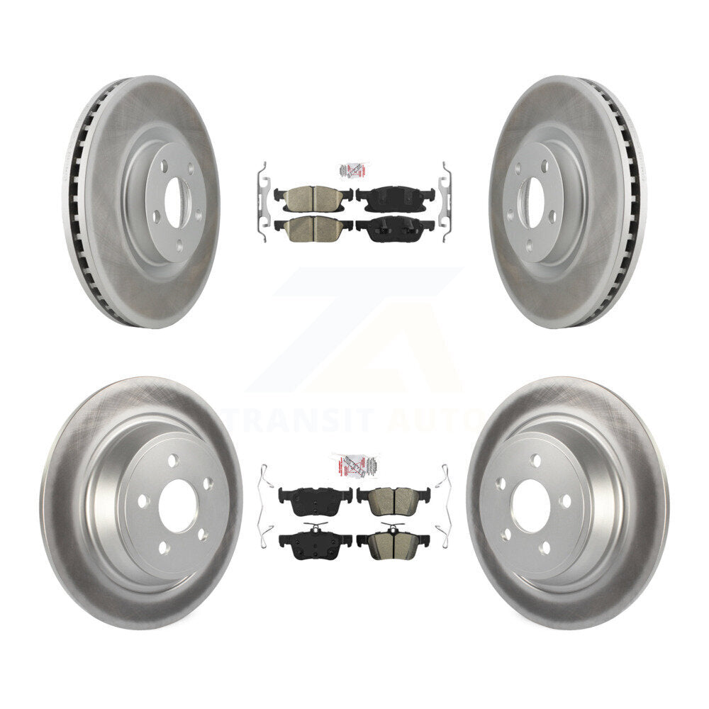 Kit de plaquettes semi-métalliques avant et arrière en céramique et rotor de frein à disque revêtu pour Ford Edge