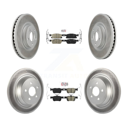 Kit de plaquettes semi-métalliques avant et arrière en céramique et rotor de frein à disque revêtu pour Ford Edge