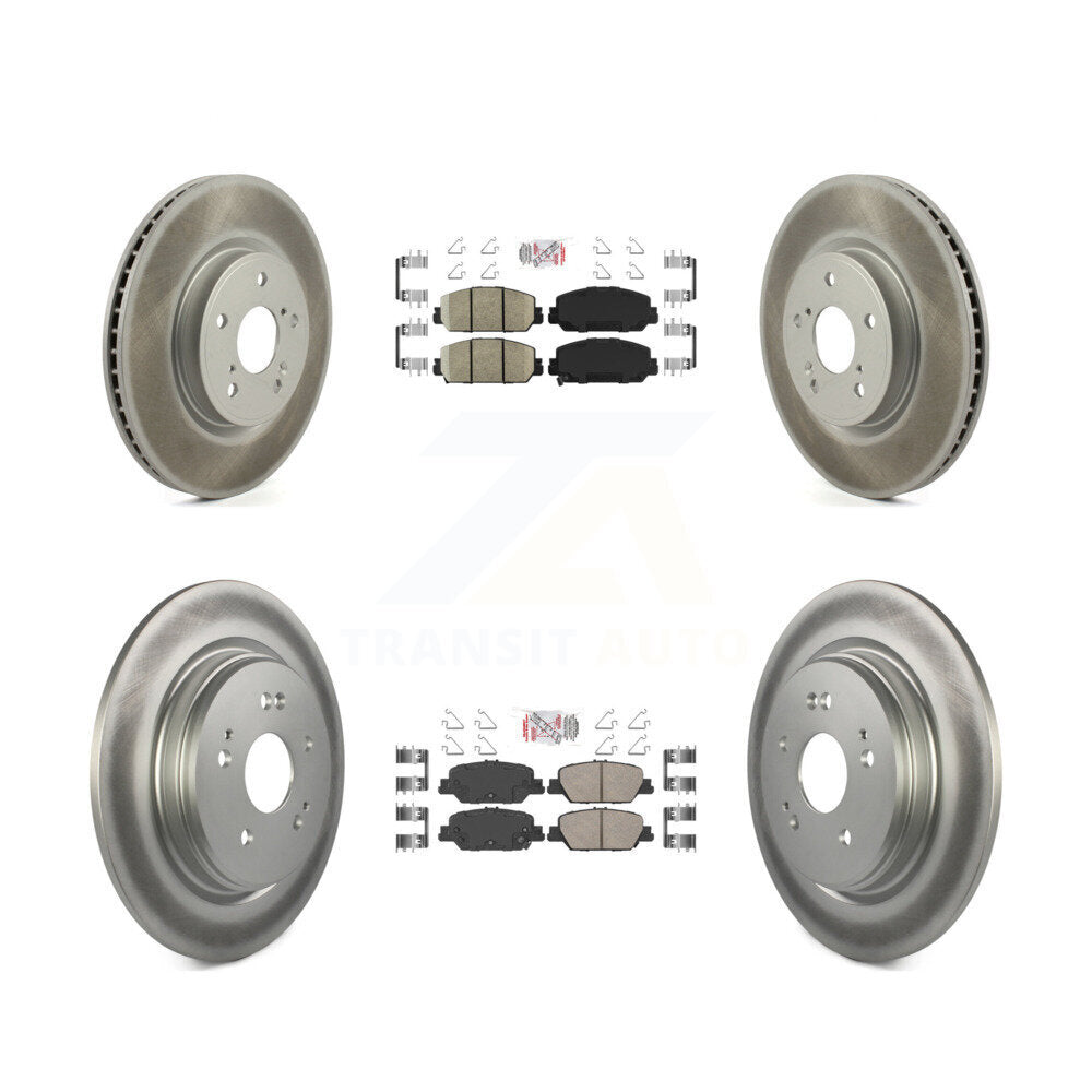 Kit de plaquettes en céramique avant et arrière et de rotors de frein à disque revêtus pour Honda CR-V