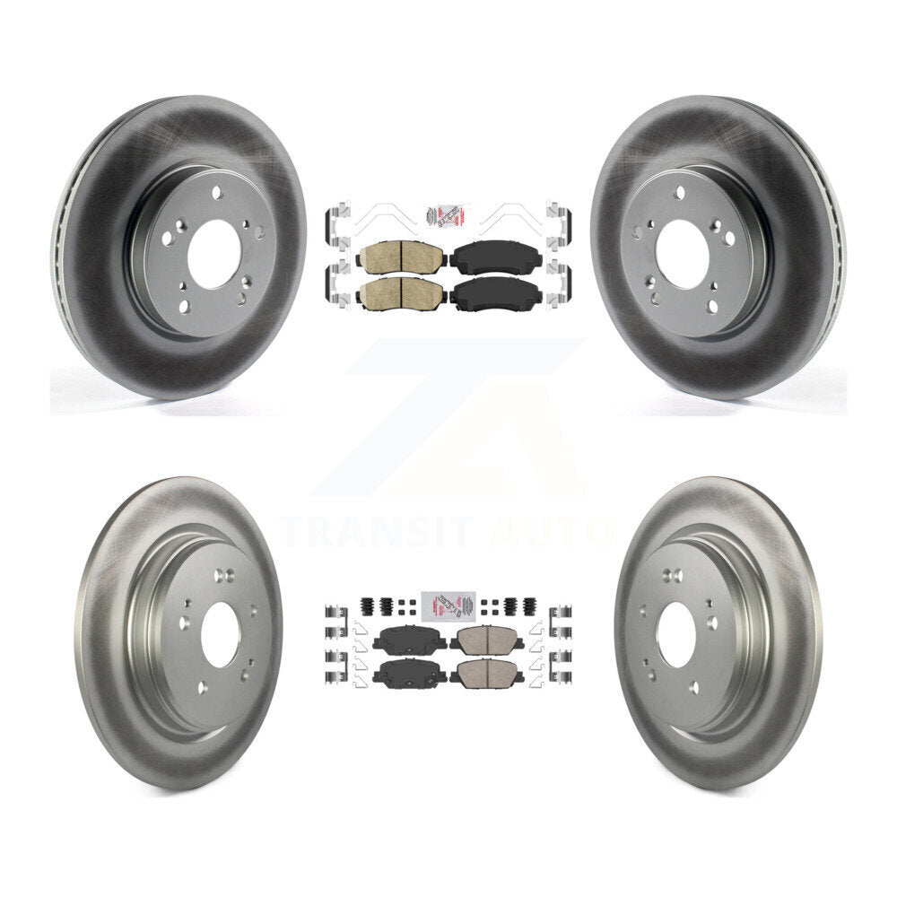 Kit de plaquettes en céramique avant et arrière et de rotors de frein à disque revêtus pour Honda CR-V