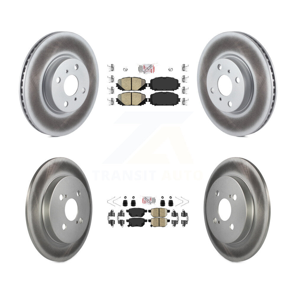 Kit de plaquettes en céramique avant et arrière et de rotors de frein à disque revêtus pour Toyota Yaris