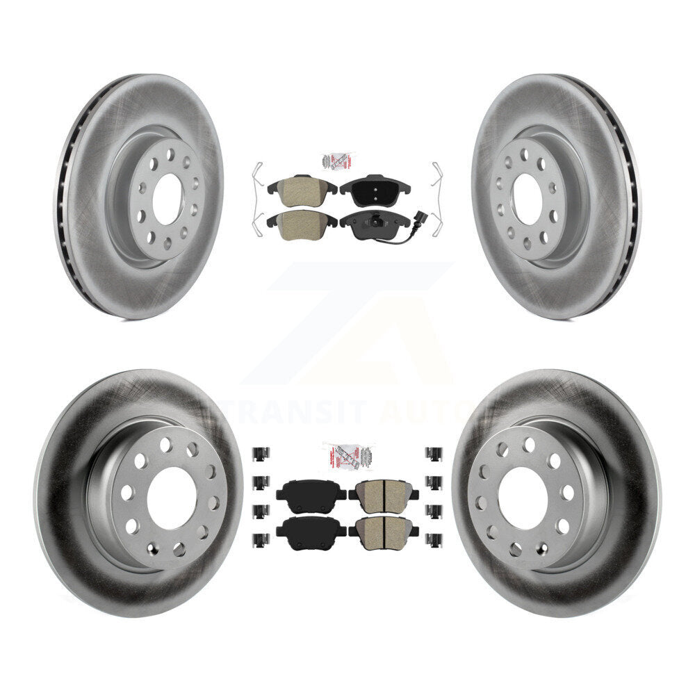 Kit de rotors de frein à revêtement de plaquettes semi-métalliques avant et arrière pour Volkswagen Passa 12-14