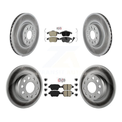 Kit de rotors de frein à revêtement de plaquettes semi-métalliques avant et arrière pour Volkswagen Passa 12-14