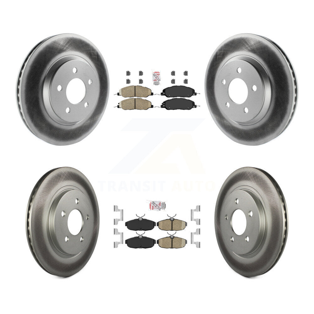 Kit de plaquettes en céramique avant et arrière et de rotors de frein à disque revêtus pour Ford Mustang