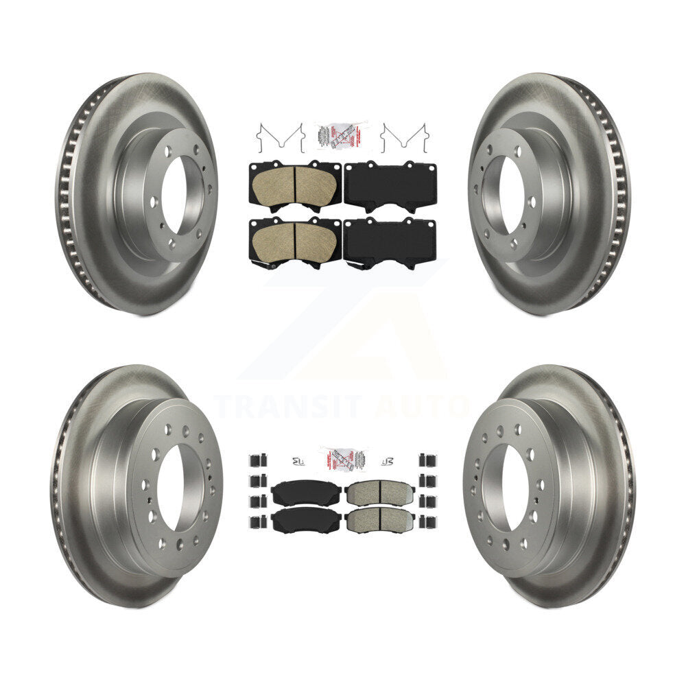 Kit de plaquettes semi-métalliques avant et arrière en céramique et Rotor de frein revêtu pour Toyota 4Runne