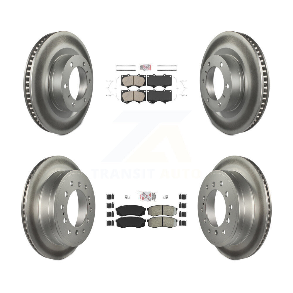 Kit de plaquettes semi-métalliques avant et arrière en céramique et Rotor de frein revêtu pour Toyota 4Runne