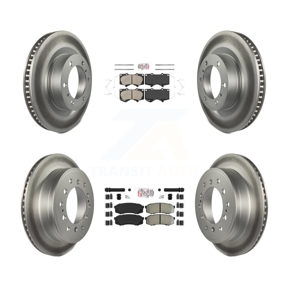 Kit de plaquettes semi-métalliques avant et arrière en céramique et Rotor de frein revêtu pour Toyota 4Runne