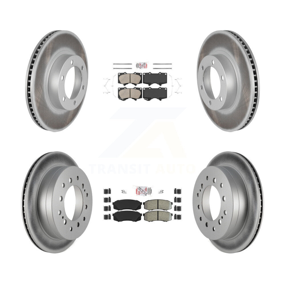 Kit de plaquettes semi-métalliques avant et arrière en céramique et Rotor de frein revêtu pour Toyota 4Runne
