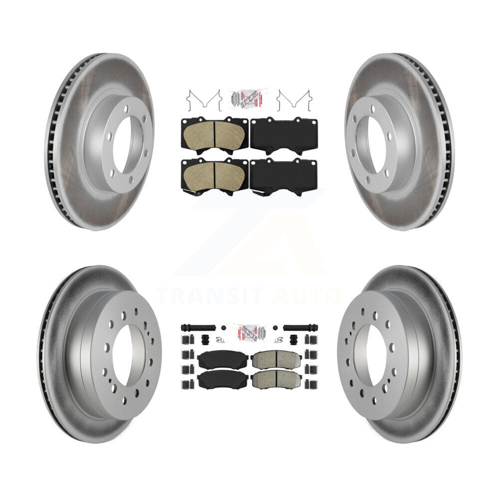 Kit de plaquettes semi-métalliques avant et arrière en céramique et Rotor de frein revêtu pour Toyota 4Runne
