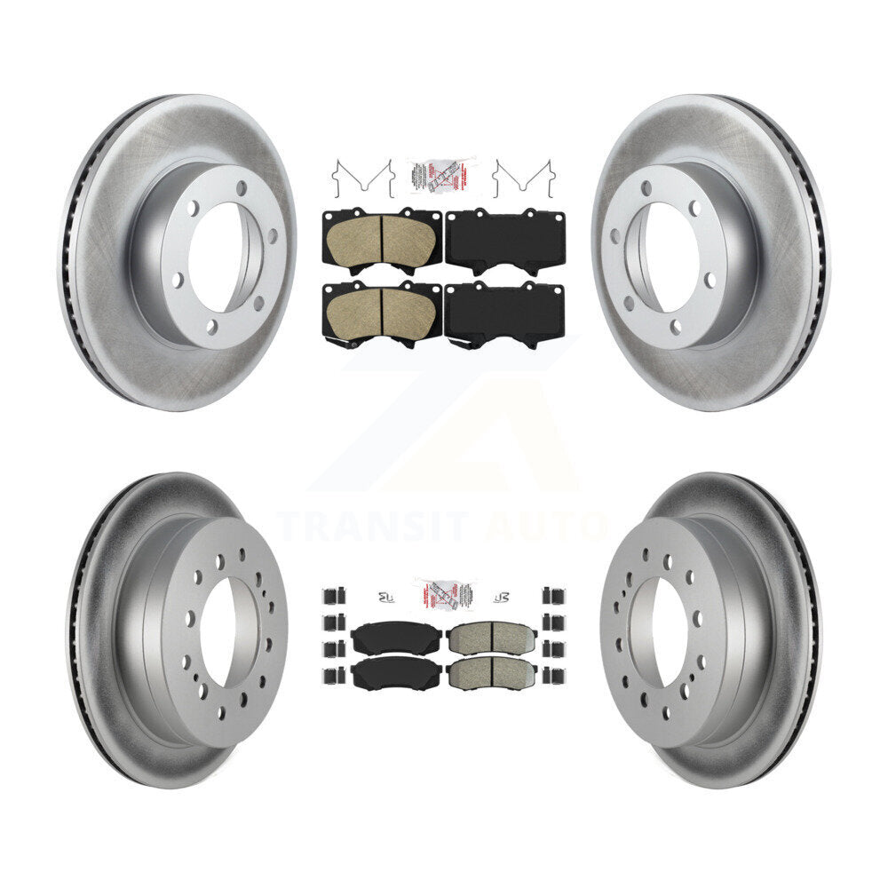 Kit de plaquettes semi-métalliques avant et arrière en céramique et Rotor de frein revêtu pour Toyota Sequoi