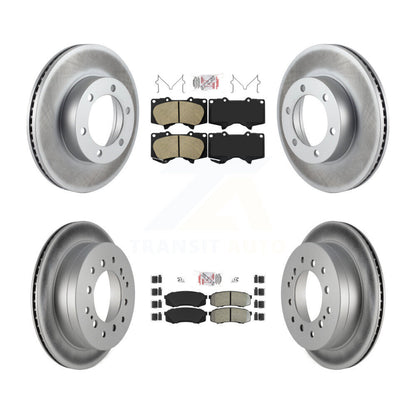 Kit de plaquettes semi-métalliques avant et arrière en céramique et Rotor de frein revêtu pour Toyota Sequoi
