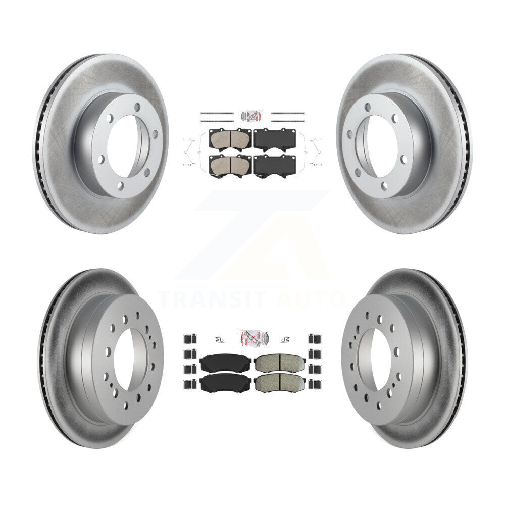 Kit de plaquettes semi-métalliques avant et arrière en céramique et Rotor de frein revêtu pour Toyota Sequoi