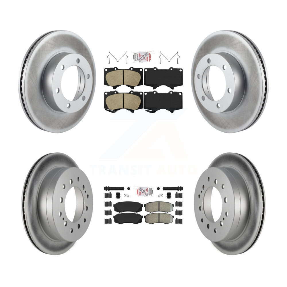 Kit de plaquettes semi-métalliques avant et arrière en céramique et Rotor de frein revêtu pour Toyota Sequoi