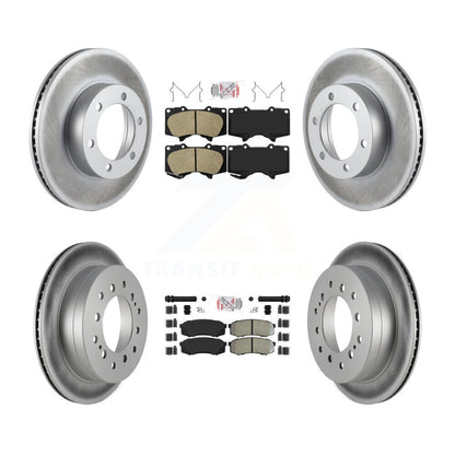 Kit de plaquettes semi-métalliques avant et arrière en céramique et Rotor de frein revêtu pour Toyota Sequoi
