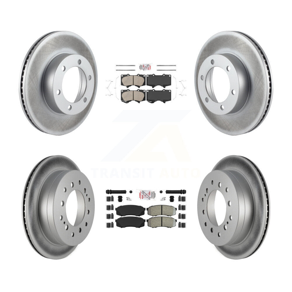 Kit de plaquettes semi-métalliques avant et arrière en céramique et Rotor de frein revêtu pour Toyota Sequoi