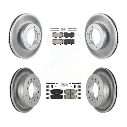Kit de plaquettes semi-métalliques avant et arrière en céramique et Rotor de frein revêtu pour Toyota Sequoi