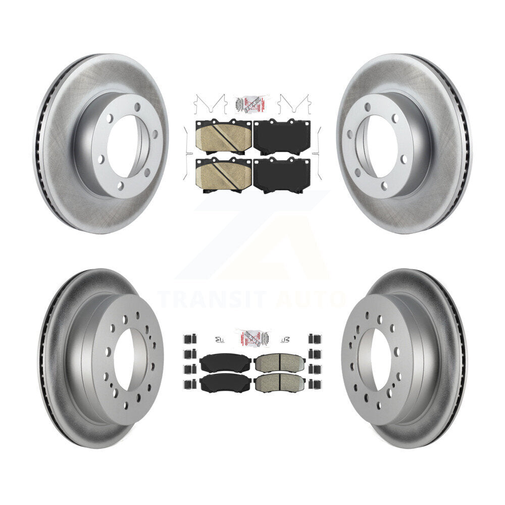 Kit de plaquettes semi-métalliques avant et arrière en céramique et Rotor de frein revêtu pour Toyota Sequoi