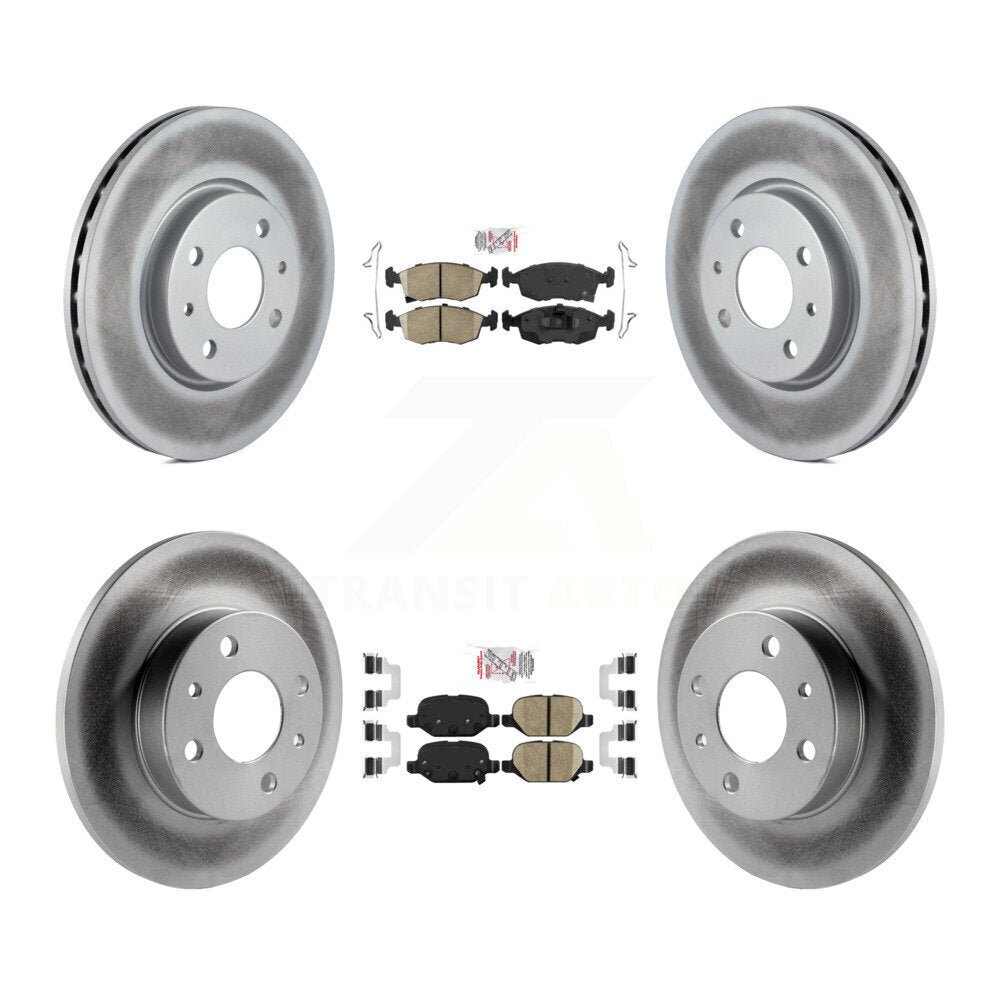 Kit de plaquettes en céramique avant et arrière et de rotors de frein à disque revêtus pour Fiat 500 KGA-10273