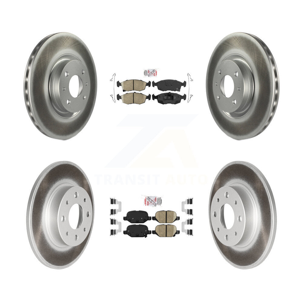 Kit de plaquettes en céramique avant et arrière et de rotors de frein à disque revêtus pour Fiat 500 KGA-10273