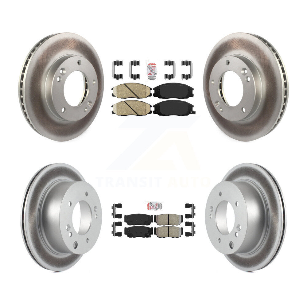Kit de rotors de frein à revêtement semi-métallique avant et arrière en céramique pour Kia Sorent 03-06