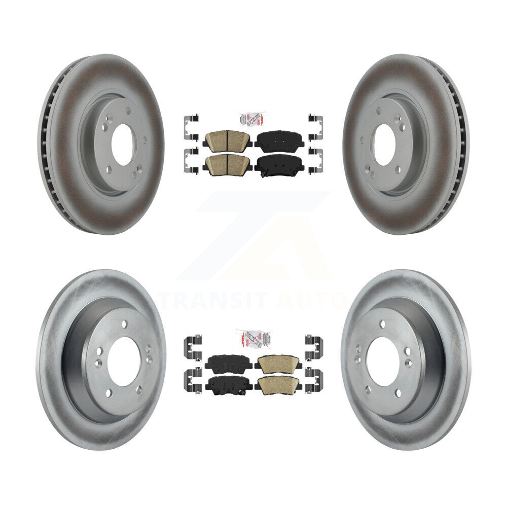 Kit de plaquettes en céramique avant et arrière et de rotors de frein à disque revêtus pour Kia Rondo
