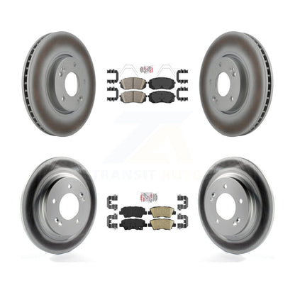 Kit de plaquettes en céramique avant et arrière et rotor de frein à disque revêtu pour Kia Soul E 2017 – 2019