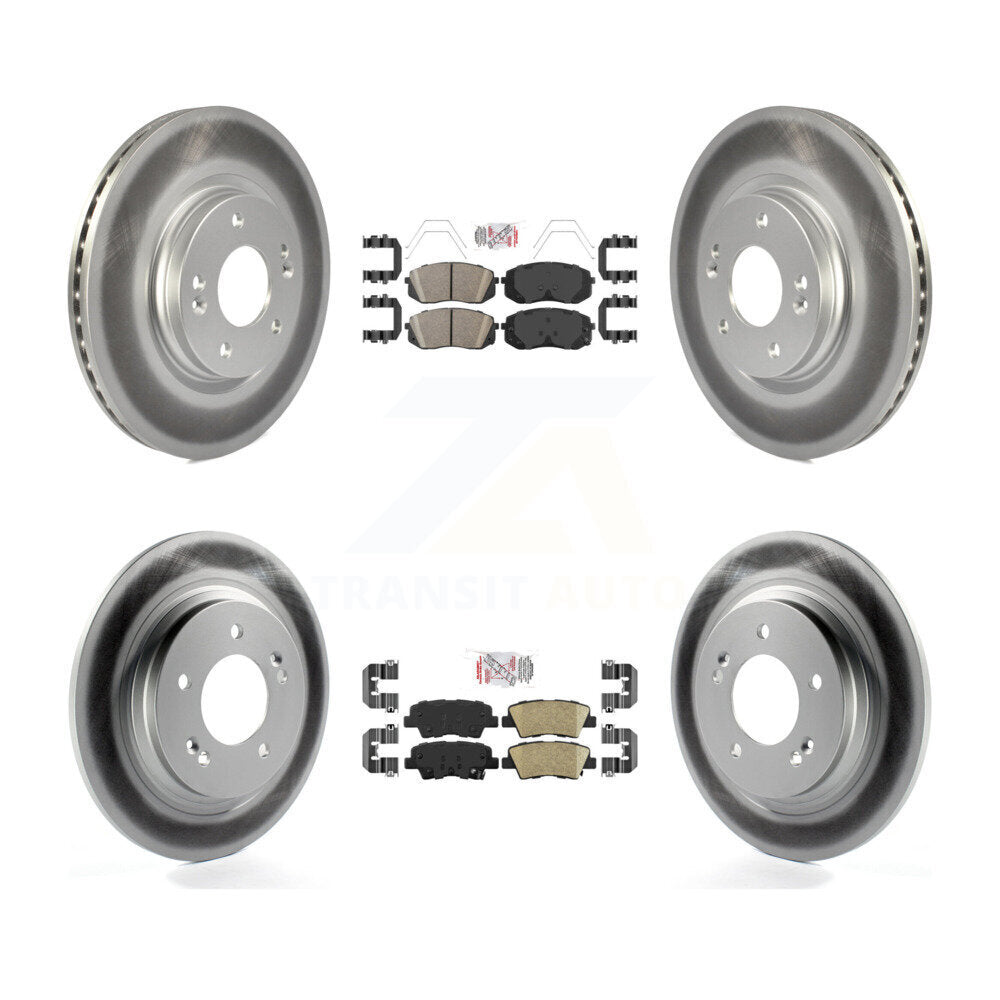 Kit de rotors de frein enduits de plaquettes en céramique avant et arrière, pour Hyundai Elantra GT Kia Forte