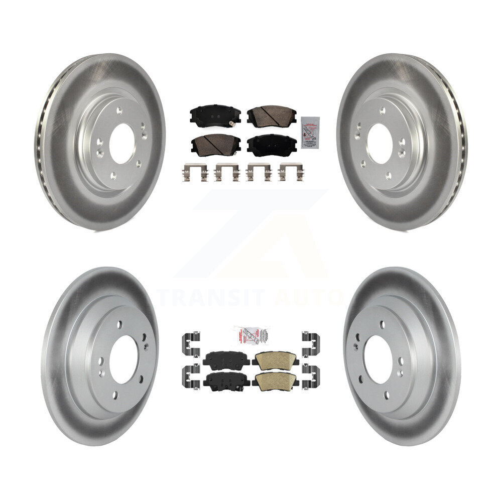 Kit de rotors de frein à revêtement de plaquettes en céramique avant et arrière, pour Kia Soul 1,6 l avec turbocompresseur