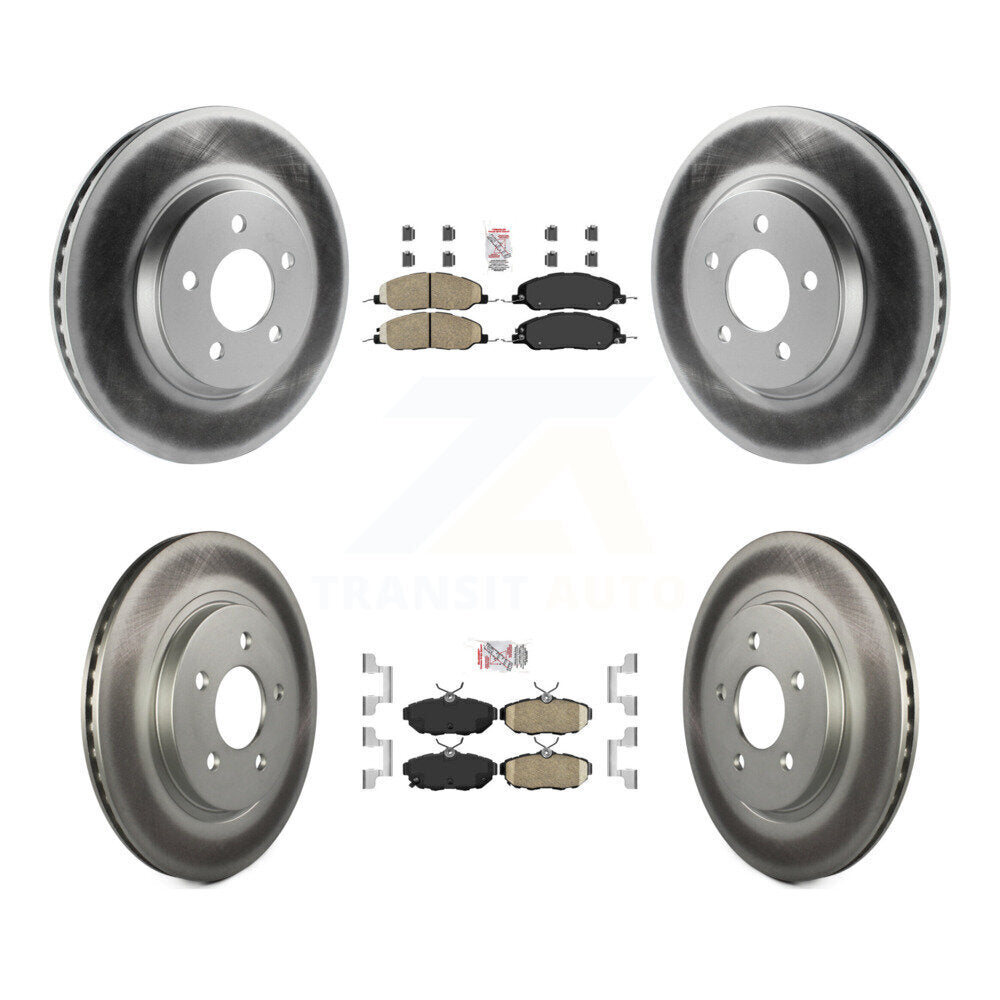 Kit de plaquettes en céramique avant et arrière et de rotors de frein à disque revêtus pour Ford Mustang