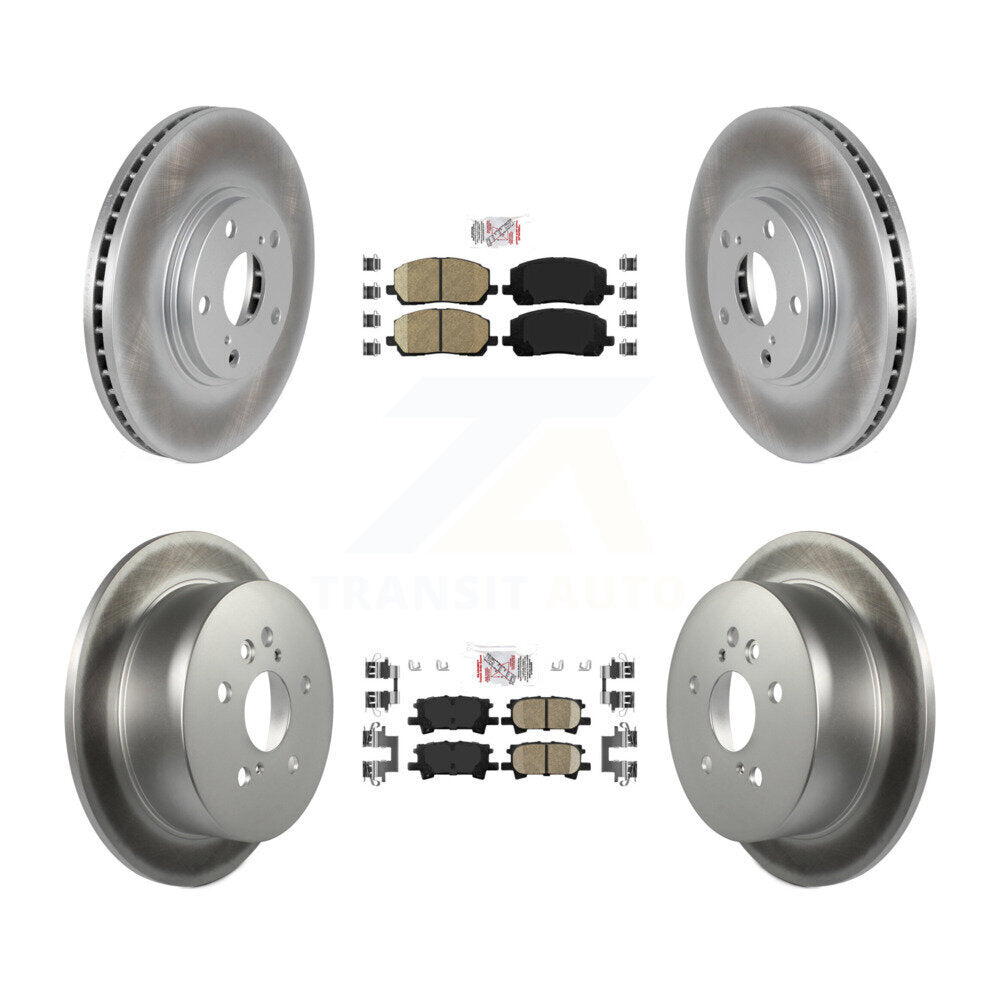 Kit de plaquettes en céramique avant et arrière et de rotors de frein à disque enduits pour Toyota Highlander