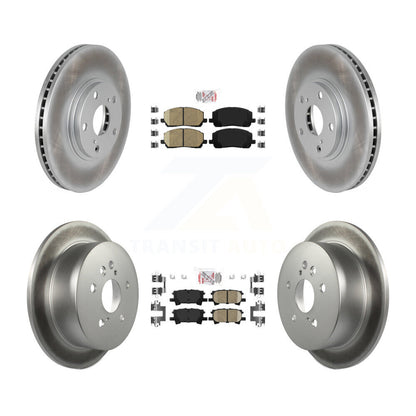 Kit de plaquettes en céramique avant et arrière et de rotors de frein à disque enduits pour Toyota Highlander