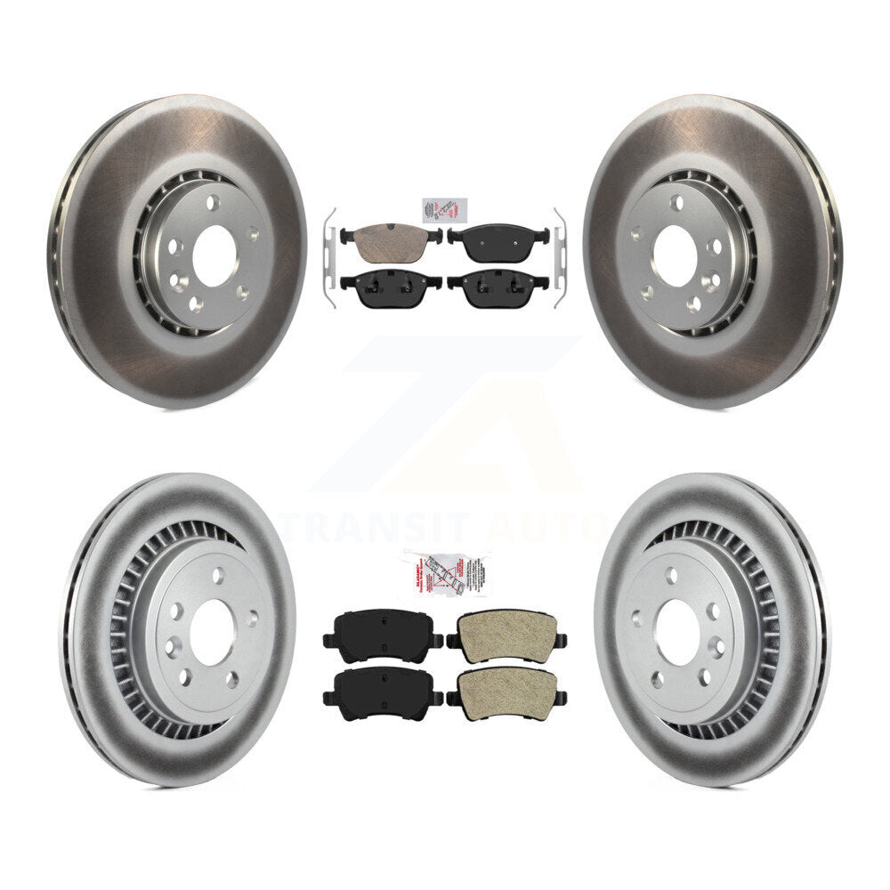 Kit de rotor de frein avec revêtement de plaquettes semi-métalliques avant et arrière en céramique pour Volvo XC6 10-15