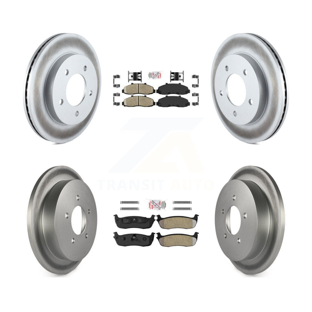 Kit de plaquettes semi-métalliques avant et arrière en céramique et rotor de frein revêtu pour Ford F-150 4W