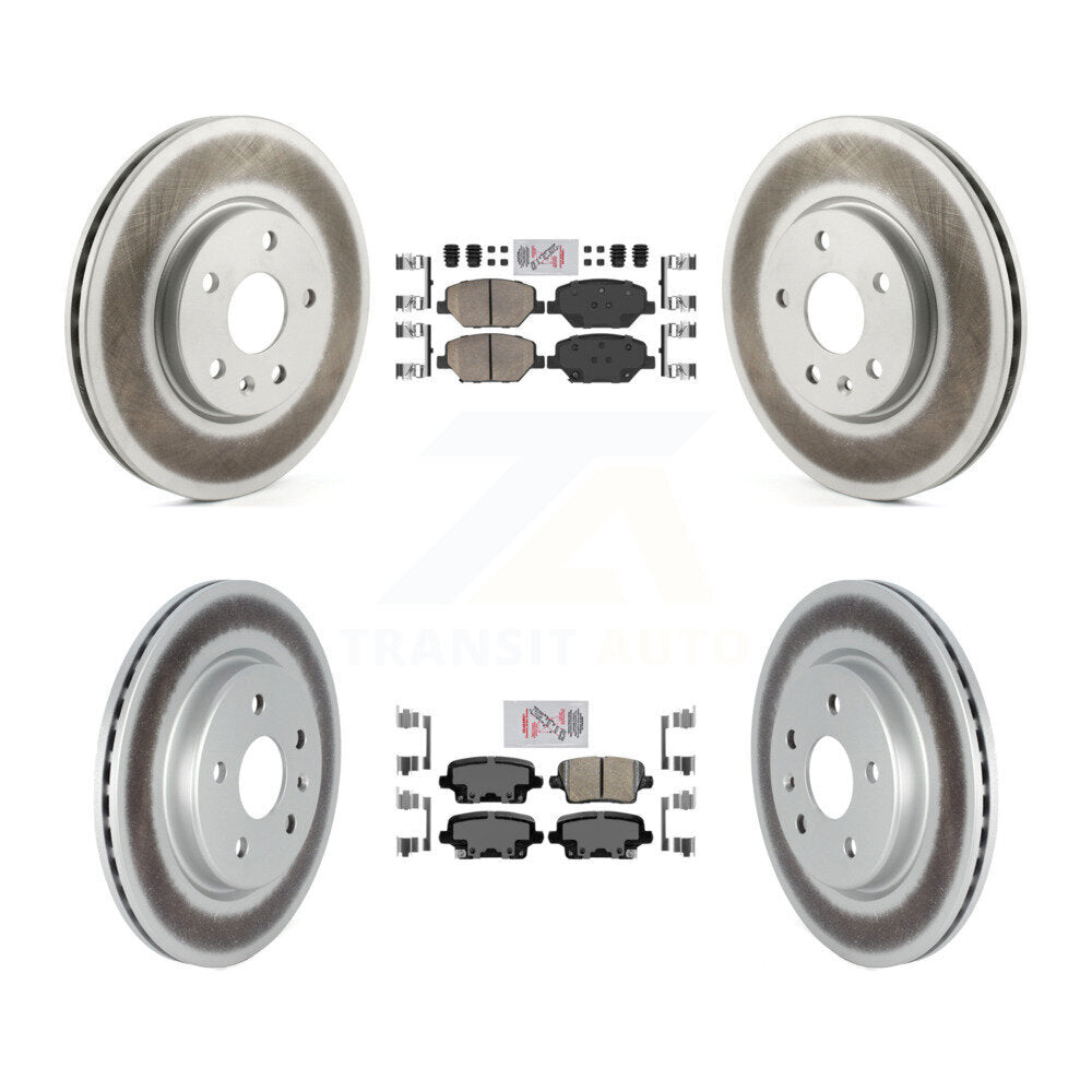 Kit de plaquettes en céramique avant et arrière et de rotors de frein à disque revêtus pour Cadillac XT4 2019