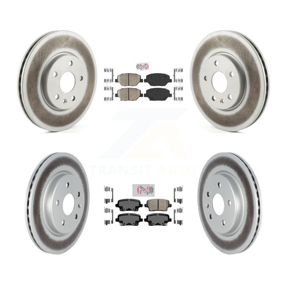 Kit de plaquettes en céramique avant et arrière et de rotors de frein à disque revêtus pour Cadillac XT4 2019