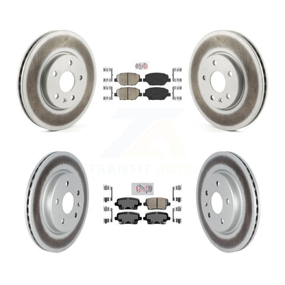 Kit de plaquettes en céramique avant et arrière et de rotors de frein à disque revêtus pour Cadillac XT4 2019