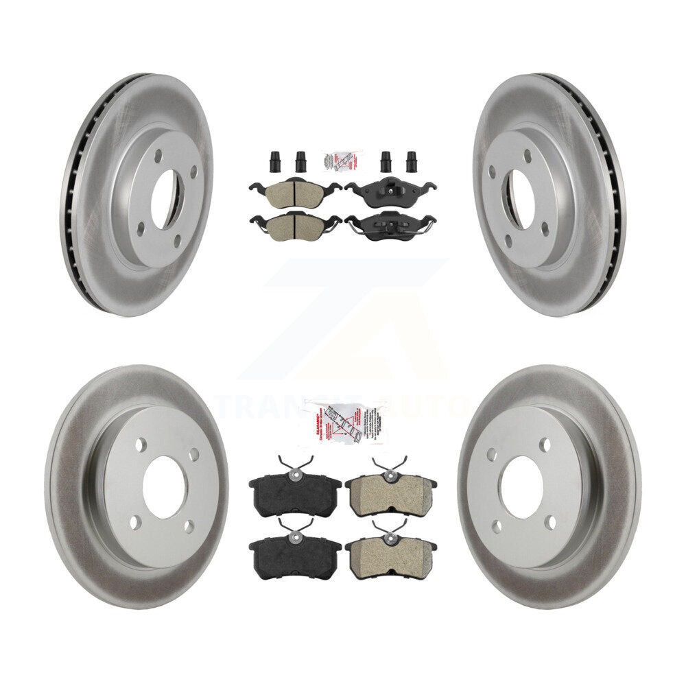 Kit de plaquettes semi-métalliques avant et arrière et de rotors de frein à disque revêtus pour Ford Focus